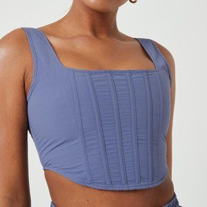 NWOT Missguided Blue Co Ord Corset Crop Top